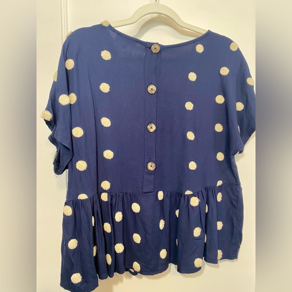 Blu Pepper Embroidered Polka Dot Blouse - Picture 3 of 6